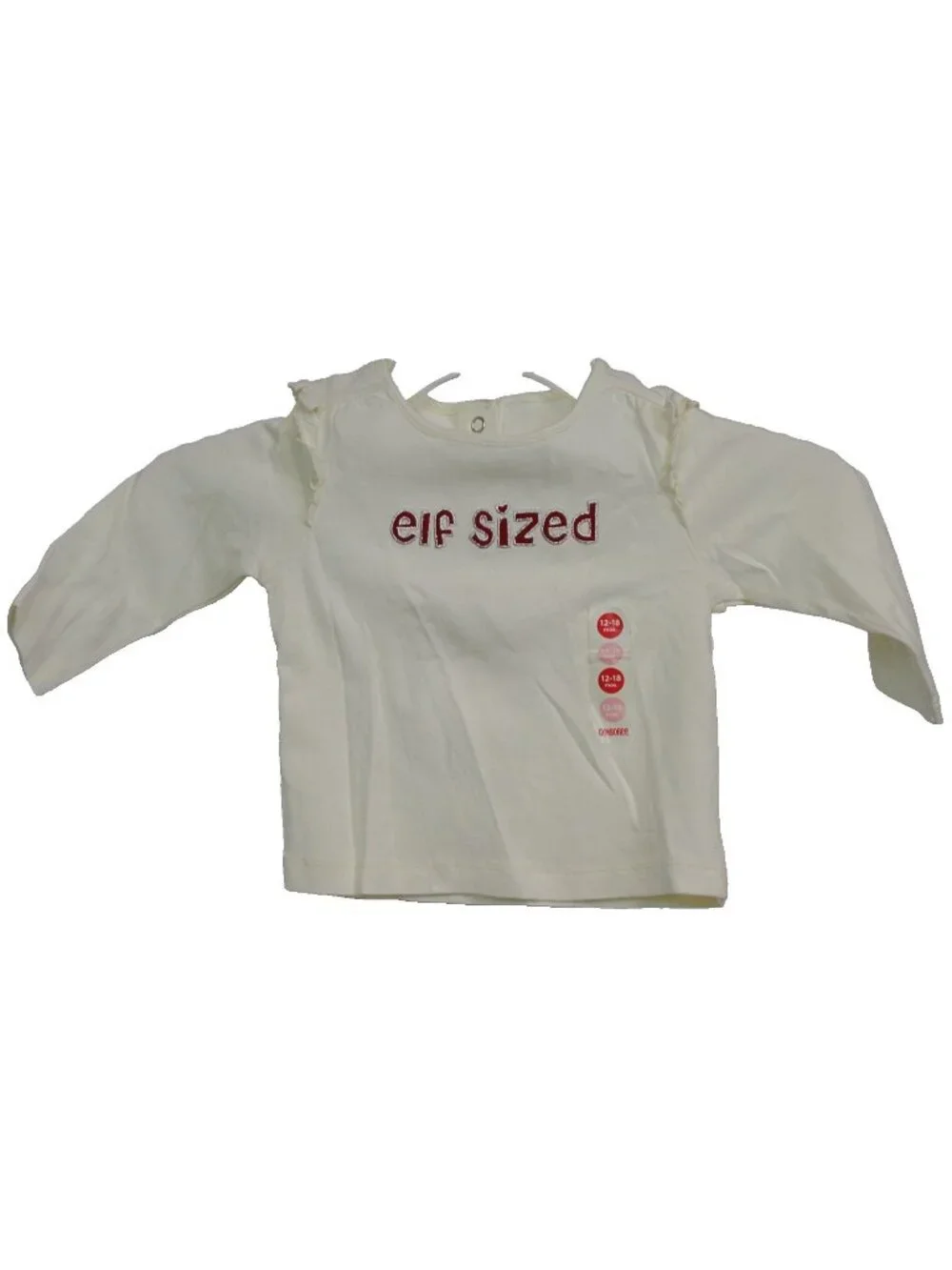 2007 Gymboree Mountain Cabin Baby Elf Sized Shirt Ruffle TShirt Girl 12-18 Month